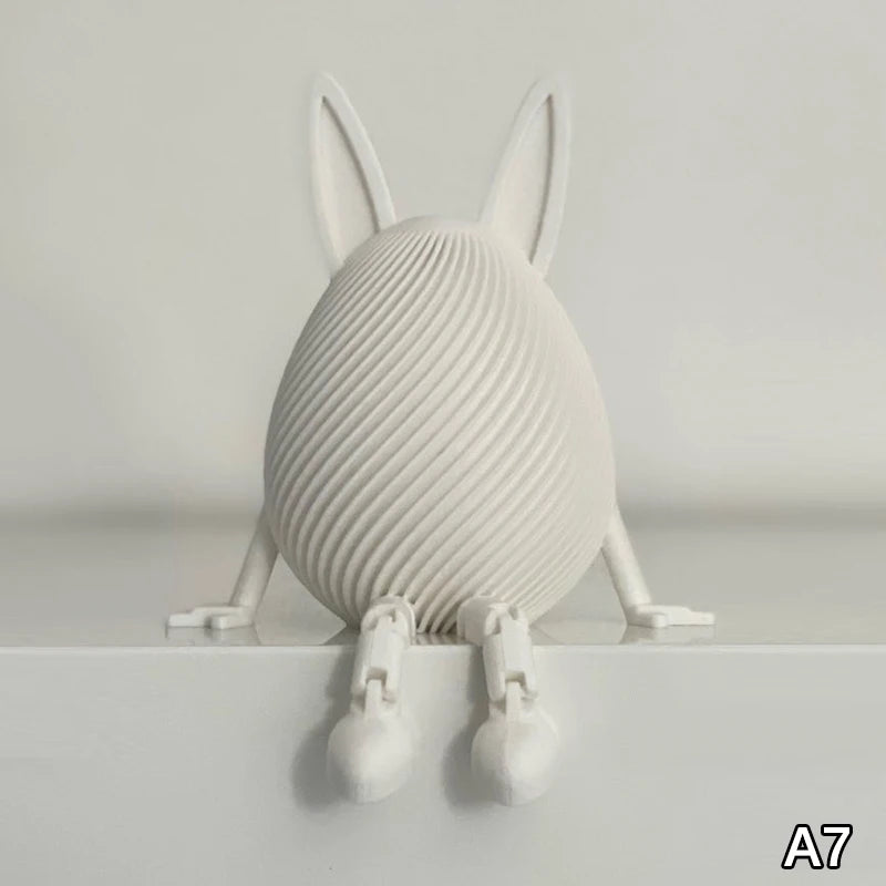 3D Easter Rabbit Egg Model With Movable Joints Egg Ornament Articulated Egg Statue Home Office Decor Easter Decor Perfect Gift Oasis Select A7