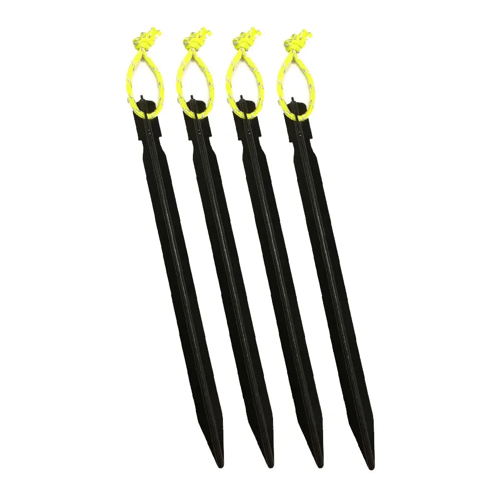 18cm Aluminument Tent Pegs Nails with Rope Stake Camping Hiking Equipment Outdoor Traveling Tent Sand Ground Accessories Oasis Select Black 4 pieces