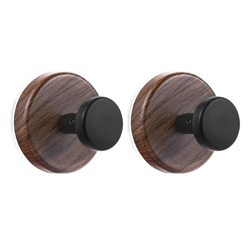 LEENKEA 2-Pack Wooden Suction Cup Hooks | No-Drill Wall Hooks Suction Cup Hooks Oasis Select 2pcs