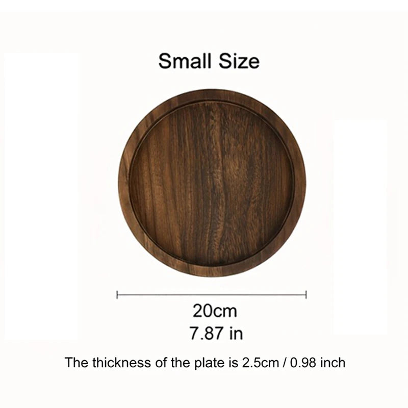 Rustic Round Wooden Serving Tray Decorative Ottoman Tray for Candles Vases & Table Centerpieces Home Decor Oasis Select Small