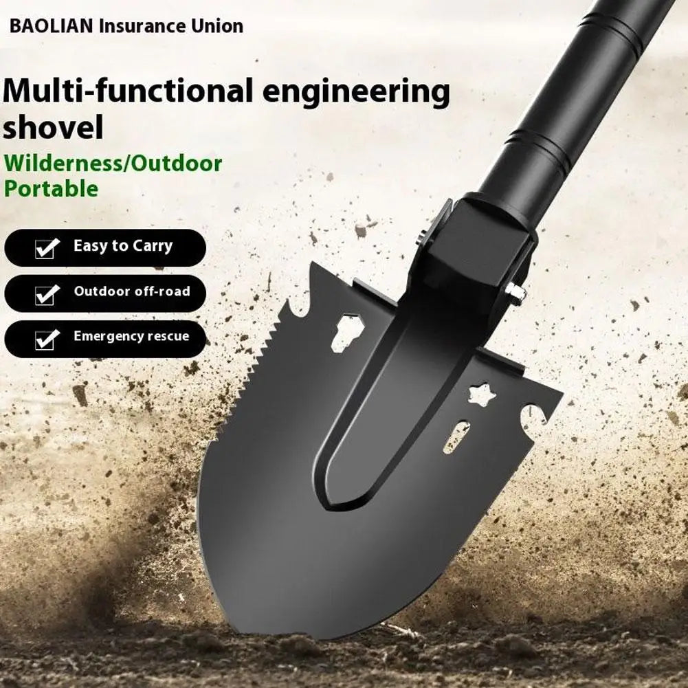Multifunctional Engineering Shovel Portable Folding Camping Shovel Survival Digging Tool Outdoor Garden Beach Military Shovel Oasis Select