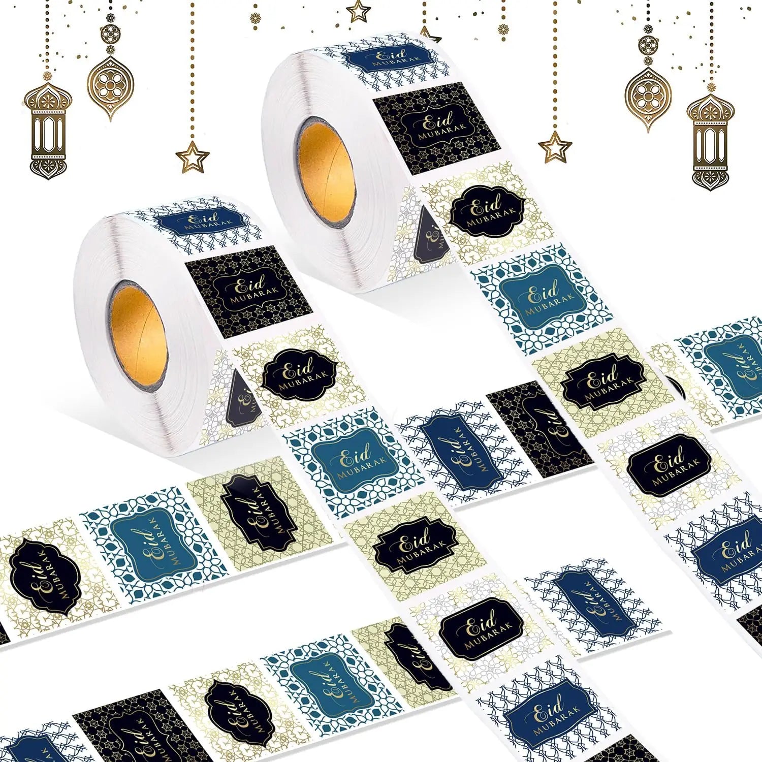 500PCS Eid Mubarak Stickers – Ramadan Self-Adhesive Labels