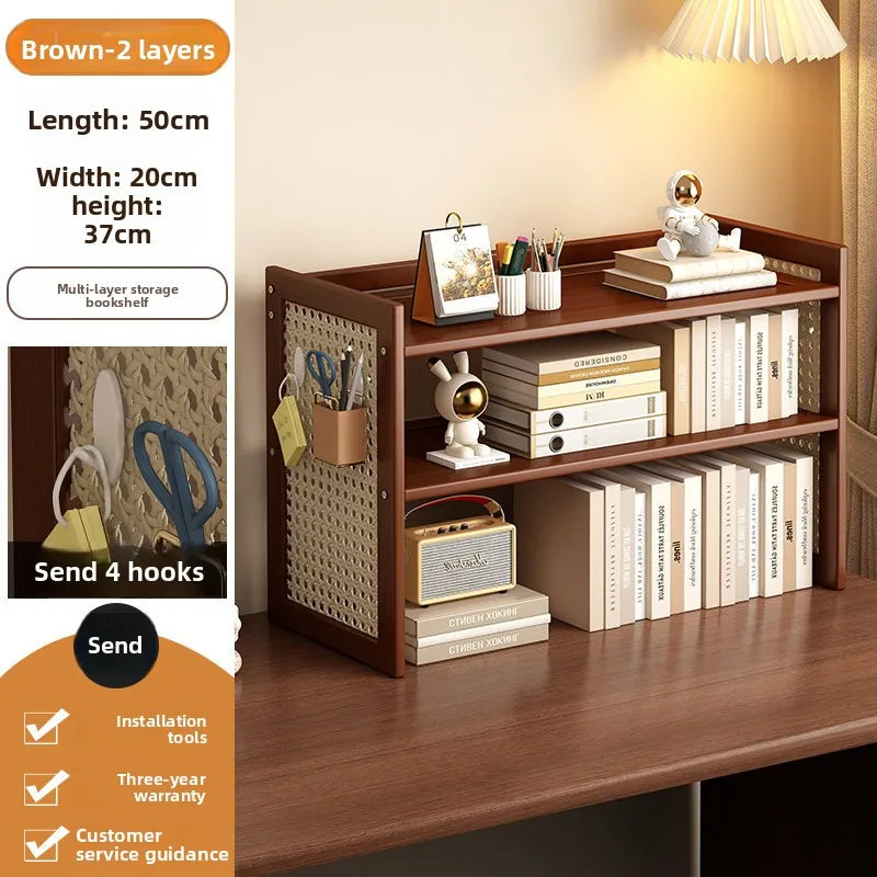 Shelf Bookshelf Table Multi-layer hole board Dormitory desk Book storage Shelf Finishing rack Multi-layer shelf Oasis Select Second floor 50