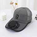 Solar Powered Cap with Fan Summer Breathable Mesh Sun Protection Outdoor Baseball Hat for Men USB Rechargeable Cooling Headwear Oasis Select Dark Grey