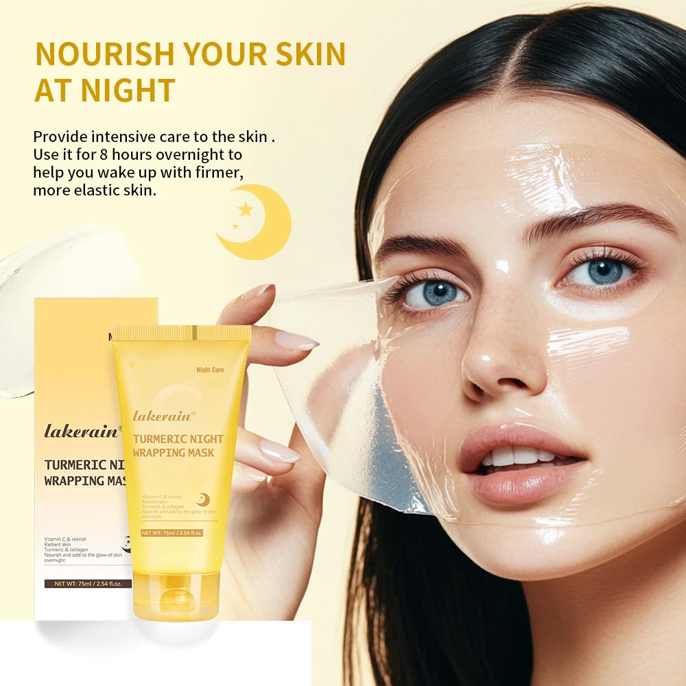 Collagen Overnight Wrapping Peel Off Facial Mask, Korean Collagen Night Wrapping Mask Deeply Hydrates Night Care Mask Cream 75ml Oasis Select