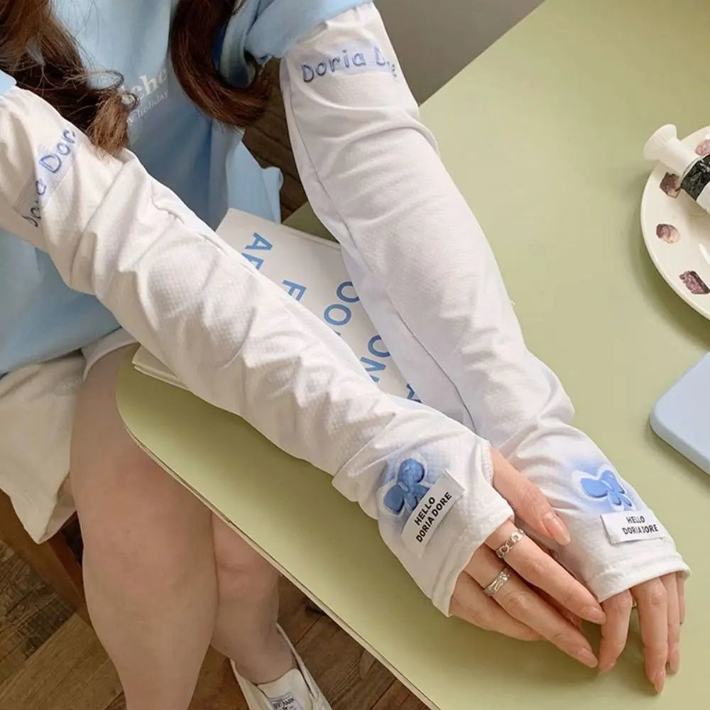 Sun Protection UV Protection Arm Sleeves Breathable Drive Ice Silk Arm Sleeves Anti-Uv Summer Ice Sleeve Armguards Outdoor Oasis Select Blue