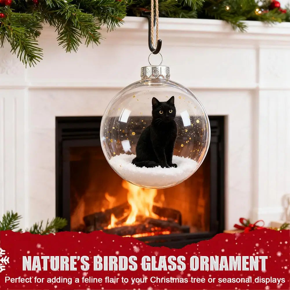 Cat Crystal Ball Acrylic Christmas Tree Ornaments | Holiday Décor