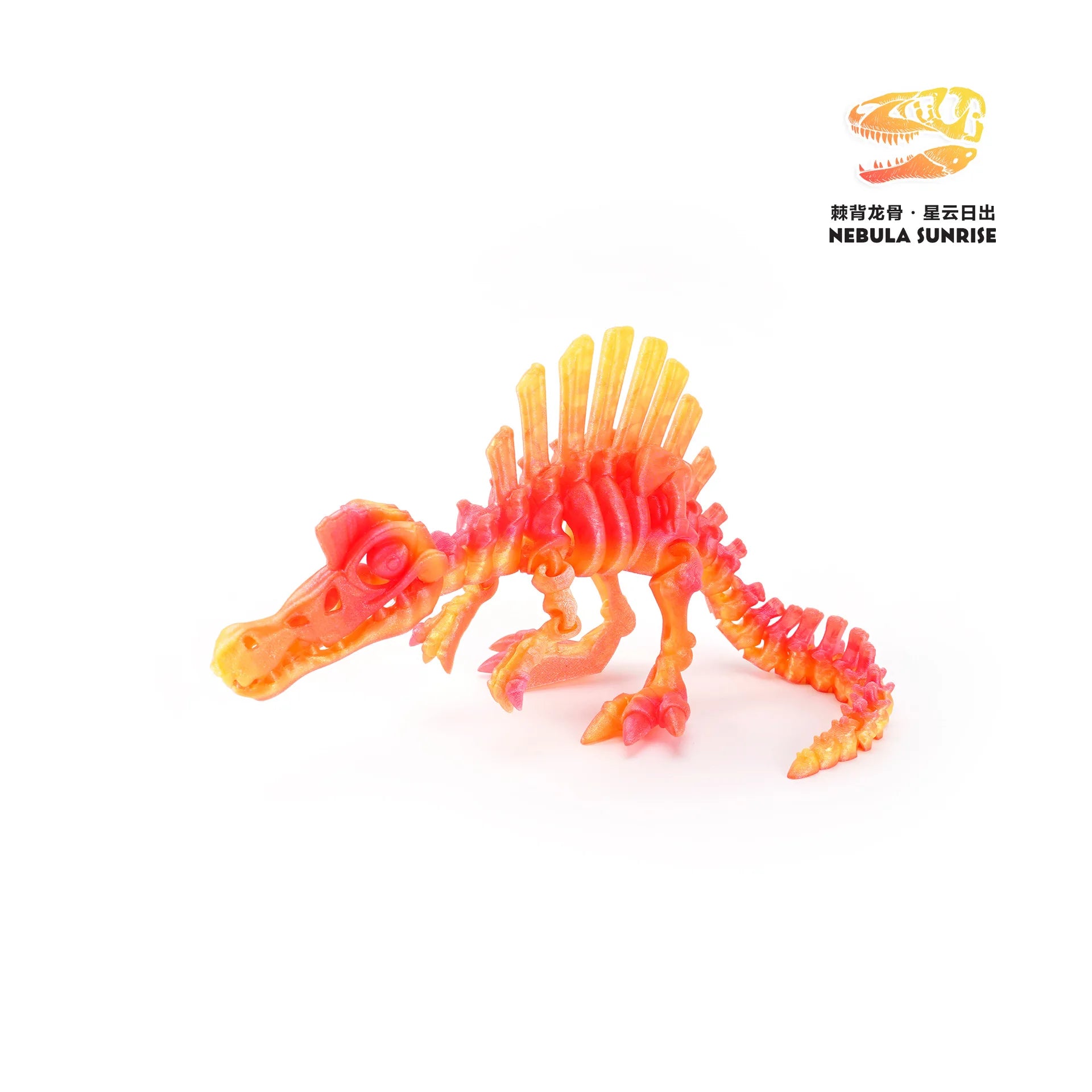 3D Printed Dinosaur Movable Echinosaurus Figurine Dragons Bone Model Desktop Craft Ornament Creative Novelty Gifts for Kids Oasis Select Color 17 13.5CM
