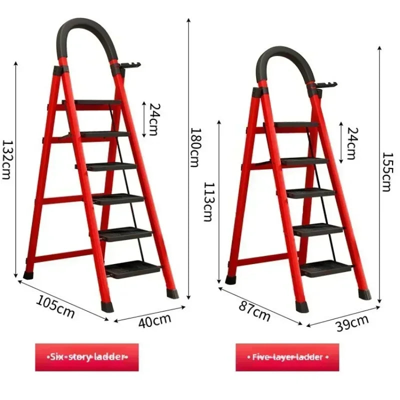 Ladder, zigzag ladder, folding ladder, three four five six step ladder, thickened carbon steel engineering ladder Oasis Select