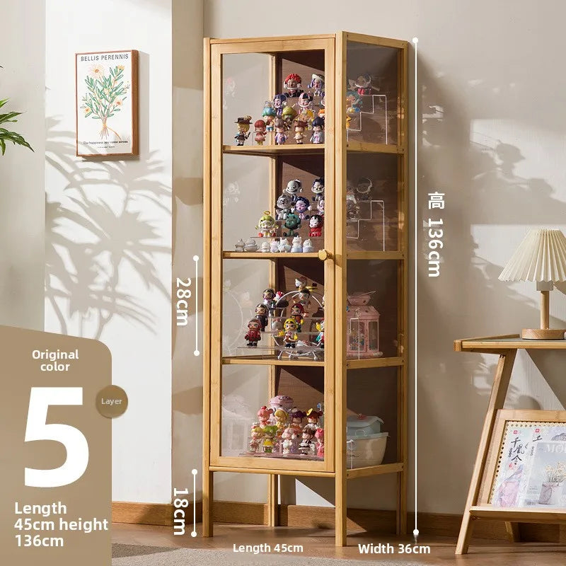Figure Display Cabinet Acrylic Lego Model Toy Display Shelf Display Cabinet Cosmetics Non-Glass Household Shelf Oasis Select Primary color five