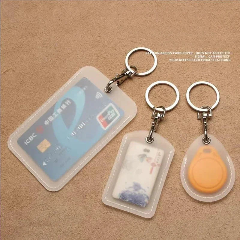 Transparent Small Card Holder, Access Card, Elevator Card, Bus Card, Electric Vehicle Induction Card, Protective Cover,Keychain Oasis Select