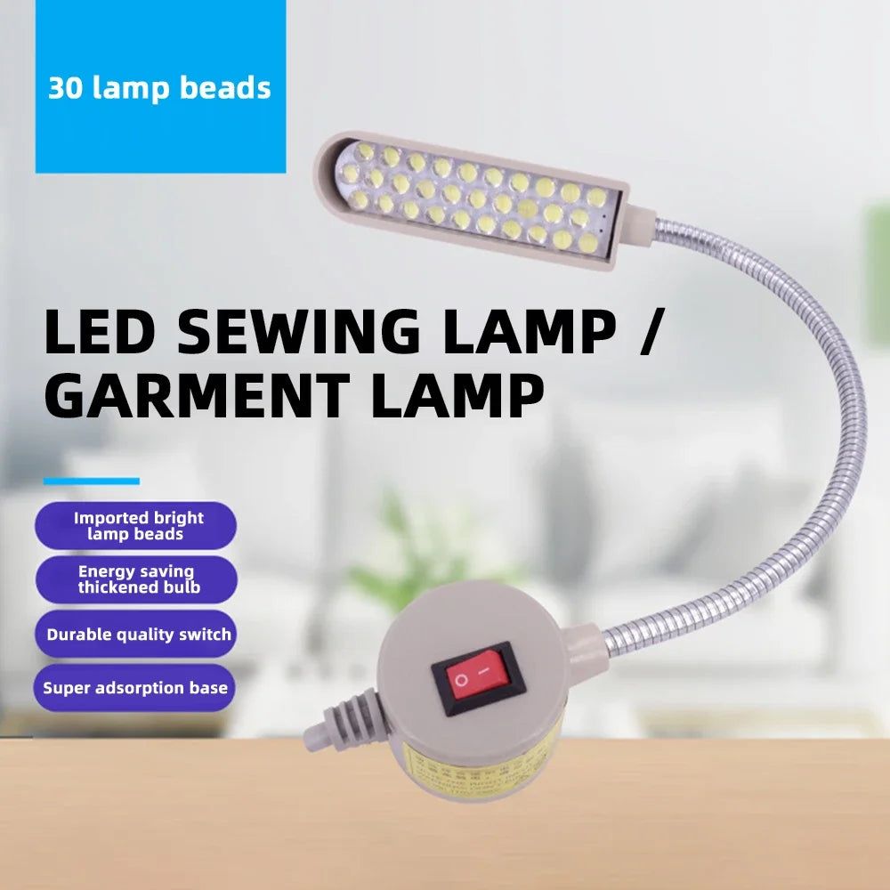 30 LED Industrial Strength Gooseneck Lamp Flexible 360° Sewing Machine Work Light Clothing Machine Accessory Oasis Select