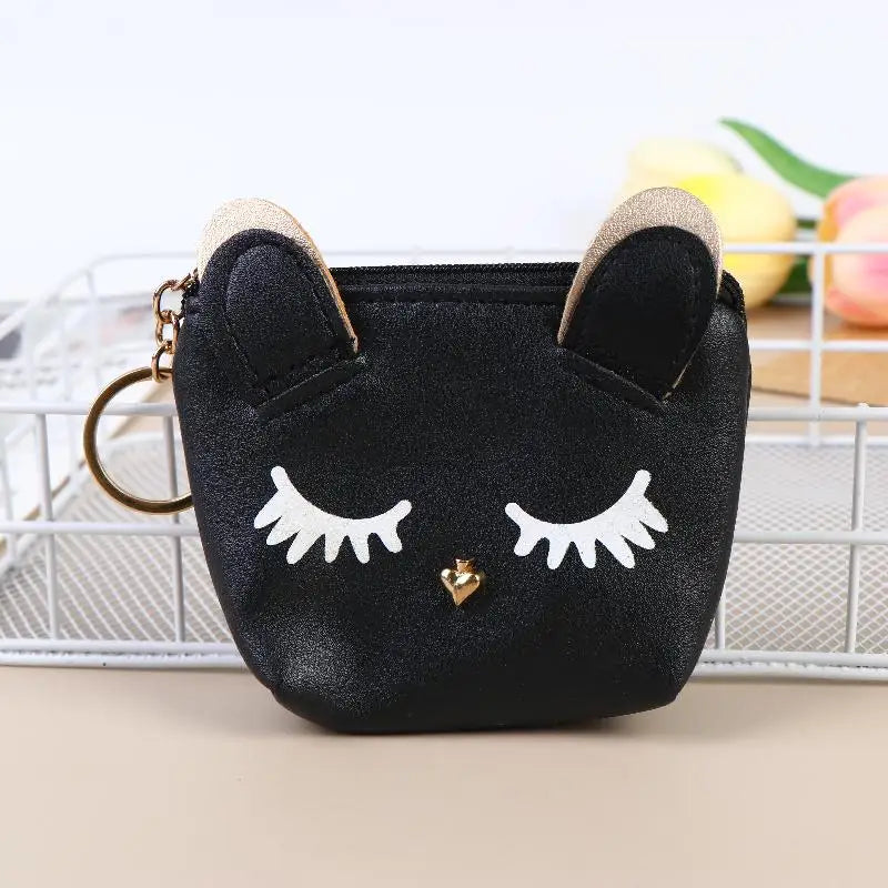 Cute Cat Keychain Coin Purse | Mini Zipper Wallet Bag
