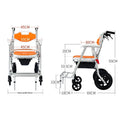 Solid Old Man Toilet Chair Wheeled Disabled Toilet Mobile Toilet Portable Household Care Bath Folding Small Wheelchair Oasis Select YC713B