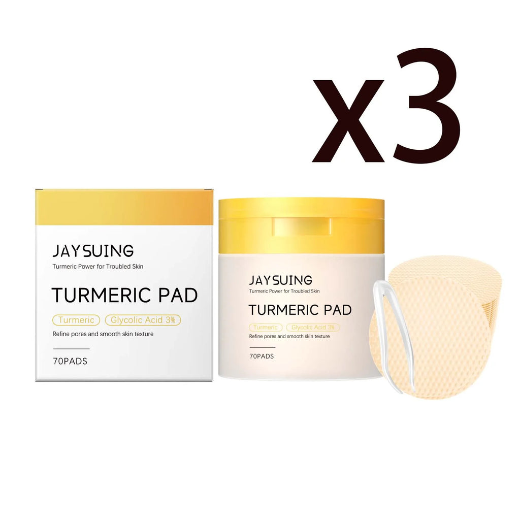 Turmeric Pore Cleaning Cotton Pad Soothe Skin Improve Skin Tone Clean Pores Prevent Pore Blockage Facel Exfoliating Cotton Pads Oasis Select 3x70PADS