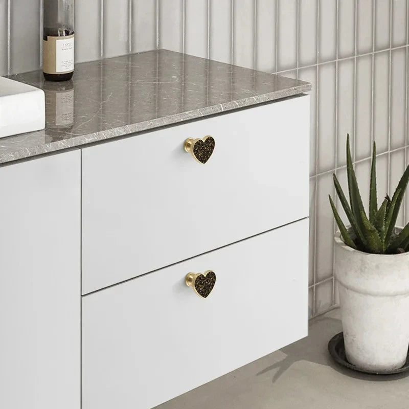 Heart Diamonds Cabinet Handles Zinc Alloy Lucky Clover Furniture Handles Drawer Knob Kitchen Wardrobes Dresser Knob Oasis Select