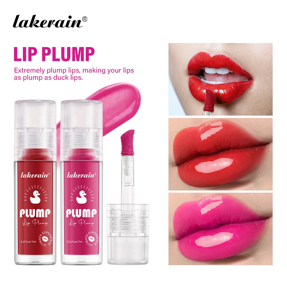 Lakerain Lip Glaze Brightening Lip Color Long-lasting Moisturizing Ginger Root Extract Lip Glaze Texture Hot Plump Lip Gloss Oasis Select