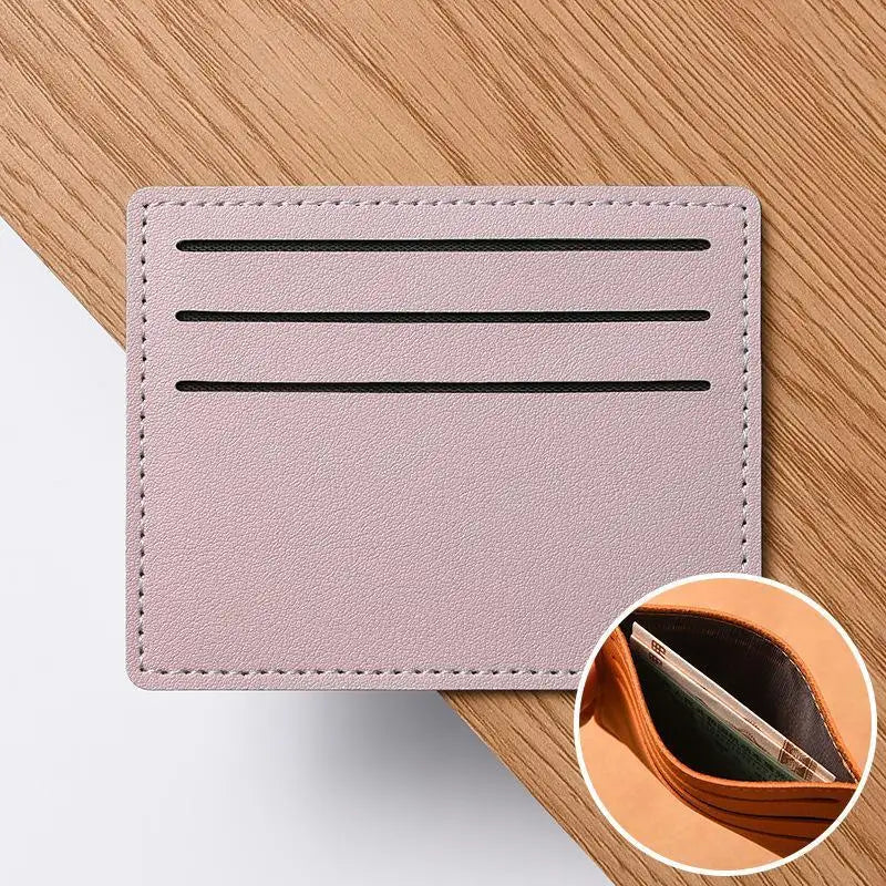Minimalist Slim PU Card Holder – 6-Slot Pocket Wallet Case Slim Card Holder Oasis Select A12