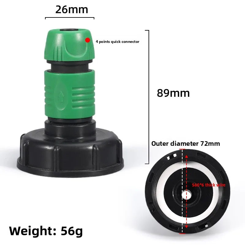 Stainless Steel IBC Tank Adapter S60x6 Coarse Thread to 1/2' & 3/4' Male And Female Spout for Water Storage Containers Oasis Select G