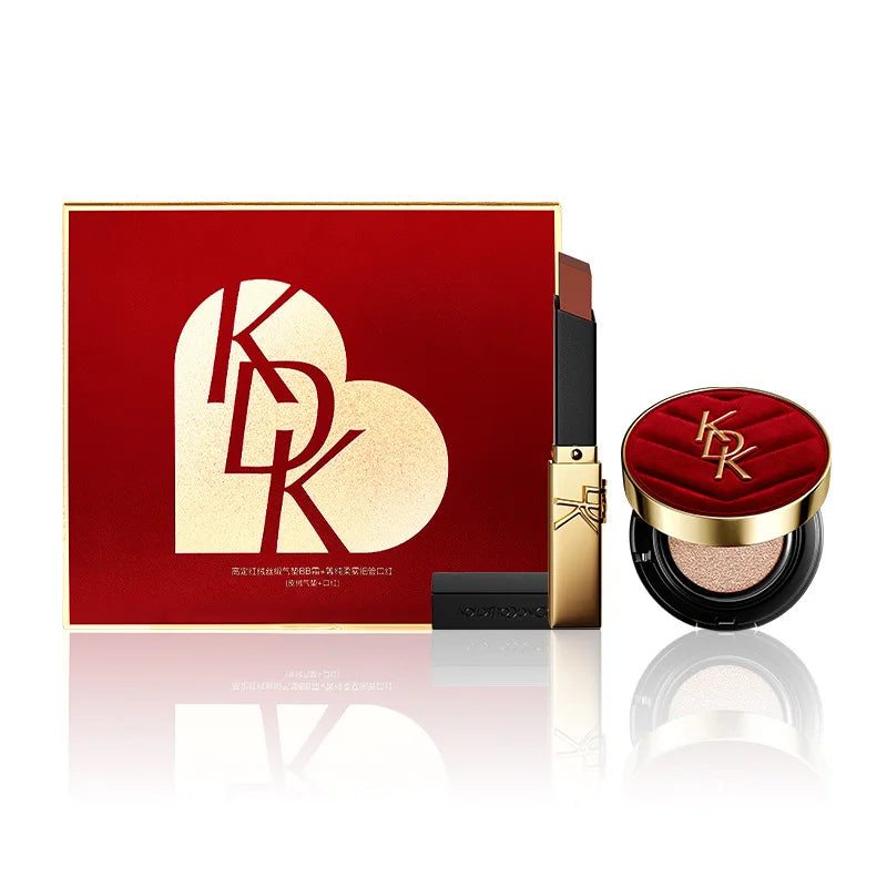 Gift Box Air Cushion BB Cream and Lipstick Makeup Set 2pcs Cosmetic Set Oasis Select