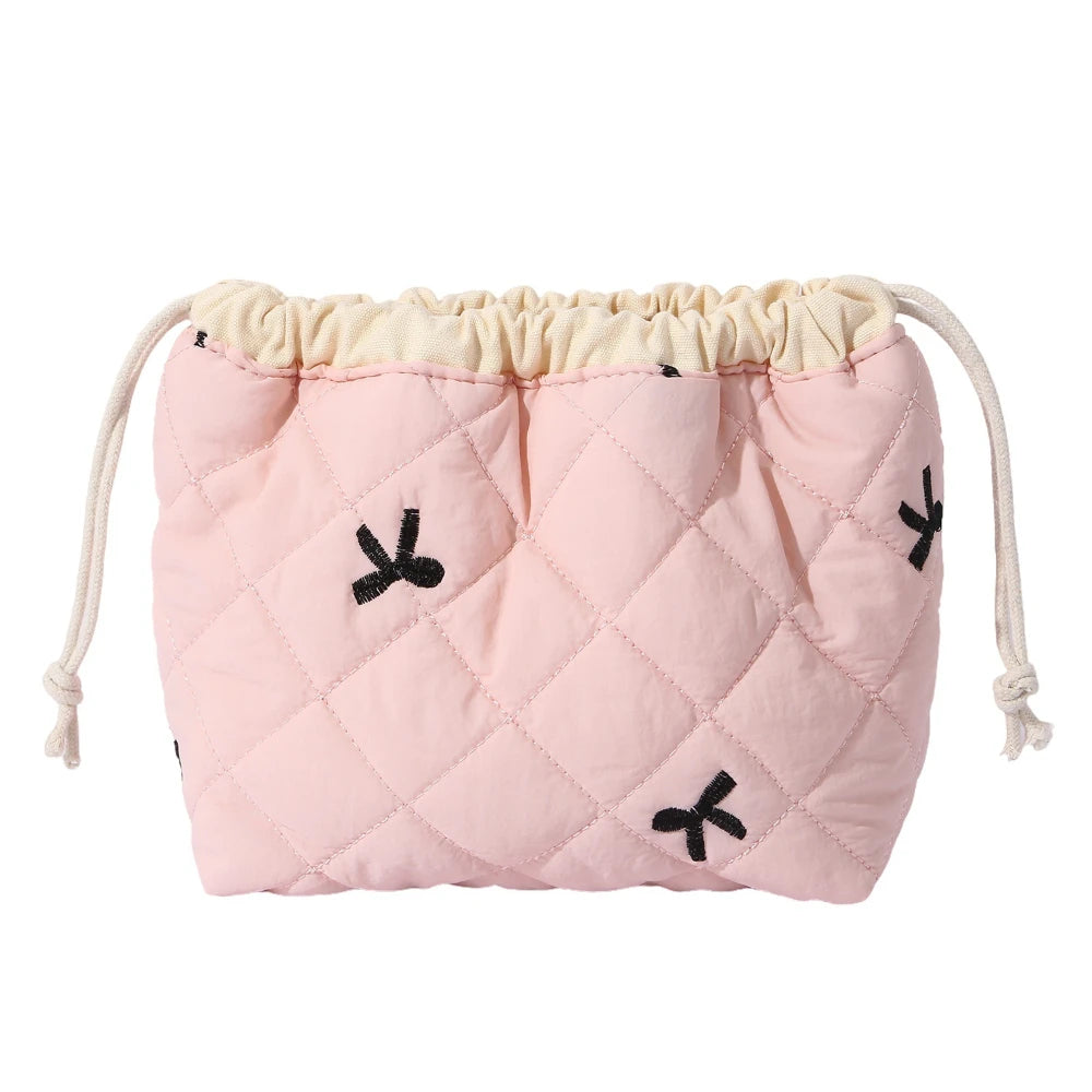 Ladies' Cotton Makeup Bag Embroidered Drawstring Storage Bag Travel Cosmetic Bags Large Capacity Hanging Toiletry Storage Bag Oasis Select