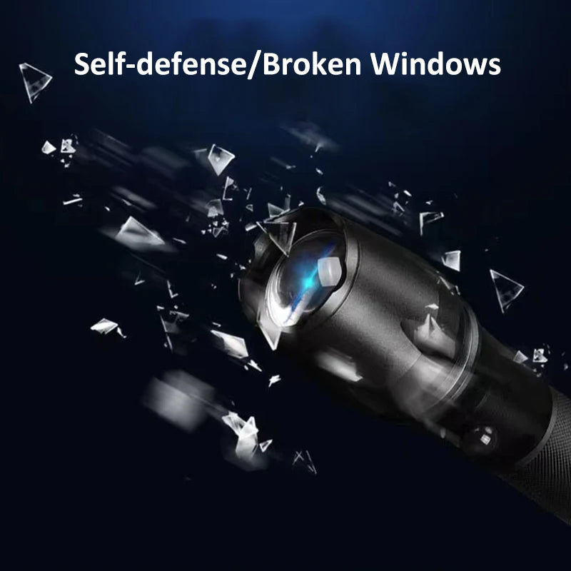 Super Bright LED Flashlight Aluminum Alloy Tactical Flashlights Telescopic Zoom Torch 5 Modes Portable Emergency Light Oasis Select