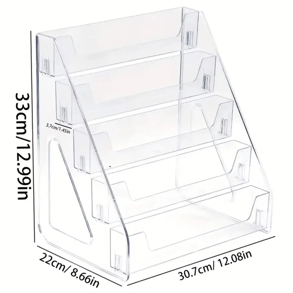 1pc stepped acrylic badge display rack, transparent desktop storage rack suitable for anime bars cards jewelry accessories Oasis Select 5layers-badge rack