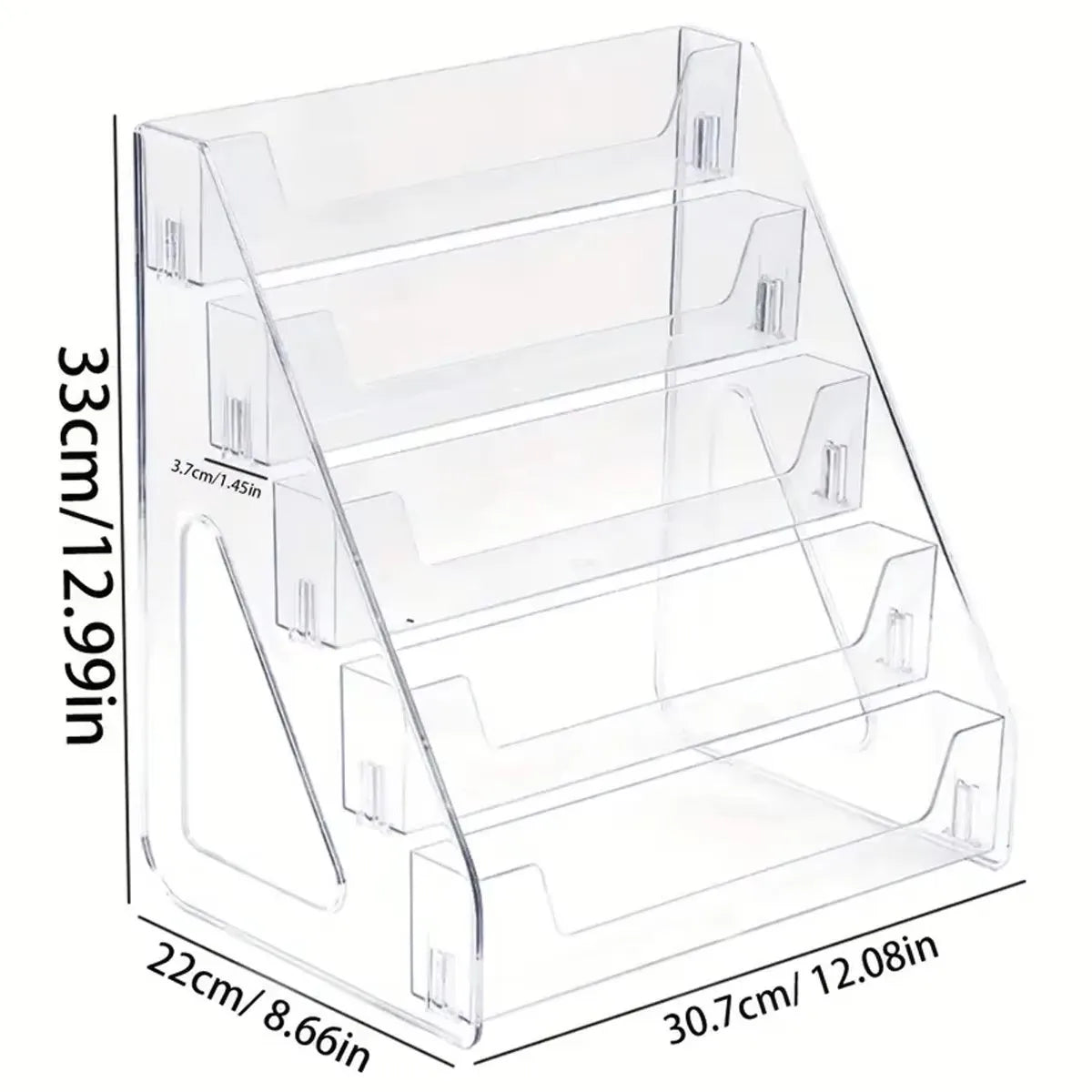 1pc stepped acrylic badge display rack, transparent desktop storage rack suitable for anime bars cards jewelry accessories Oasis Select 5layers-badge rack
