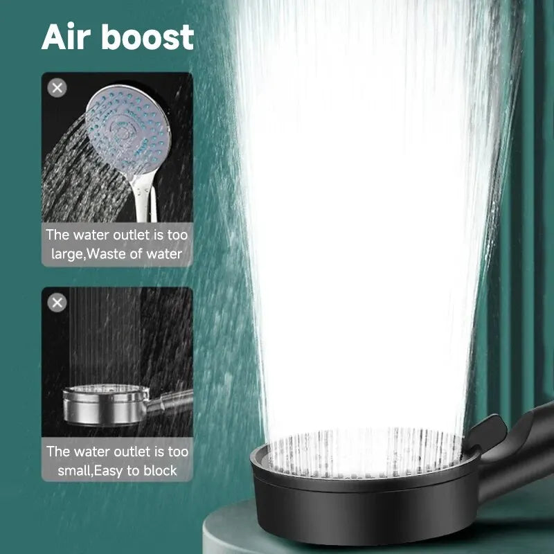 5 Modes Pressure Boost Shower Head Multifunction Adjustable Large Water Shower Nozzle Massage Bathroom Accessory Oasis Select