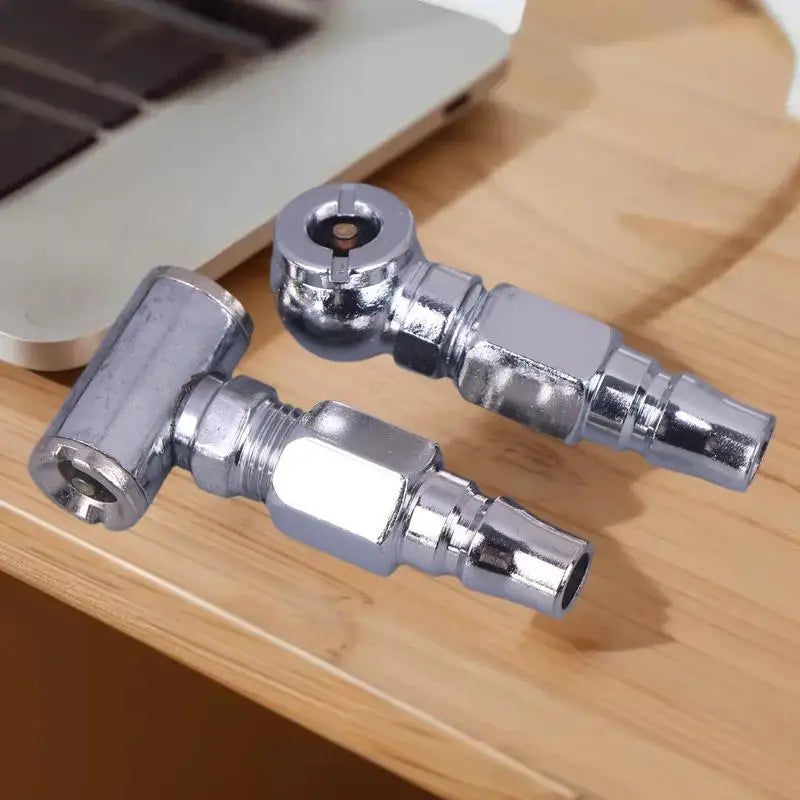 Single/Double Head Silver Inflator Adapter for Motorcycle Tire, Quick Connect Inflatable Nozzle 1 Piece Oasis Select