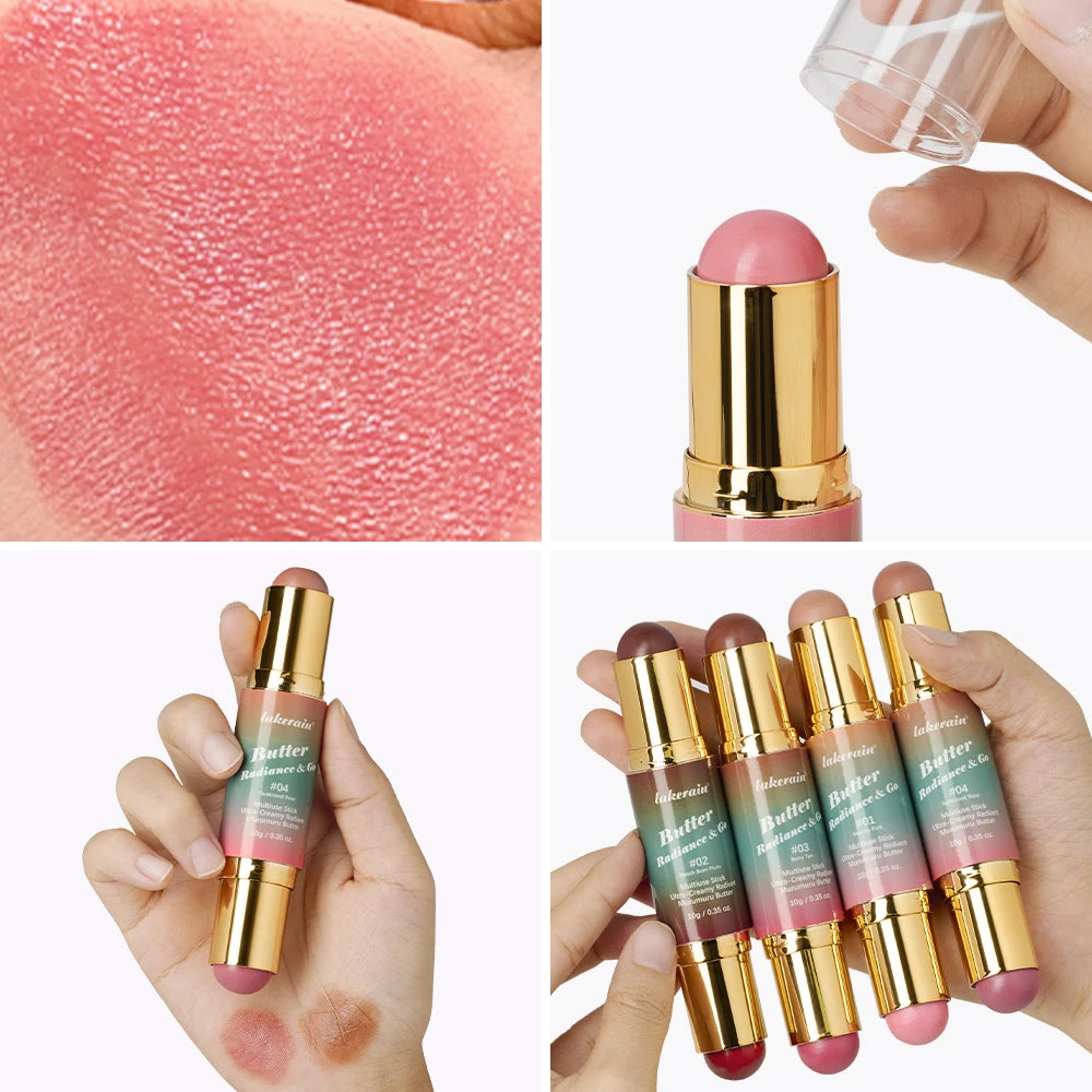 2 IN 1 Multiuse Stick Double Headed Bronzer Blush For Cheeks Eyes Lips Long Lasting Matte Glow Makeup Contouring Stick Makeup Oasis Select