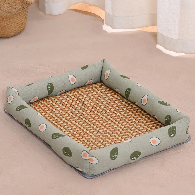 Pet Ice Mat, All-season Dog Bed Mat, Summer Cooling, Wear-resistant, Square Pet Bed Oasis Select Green Avocado XL 85x59cm