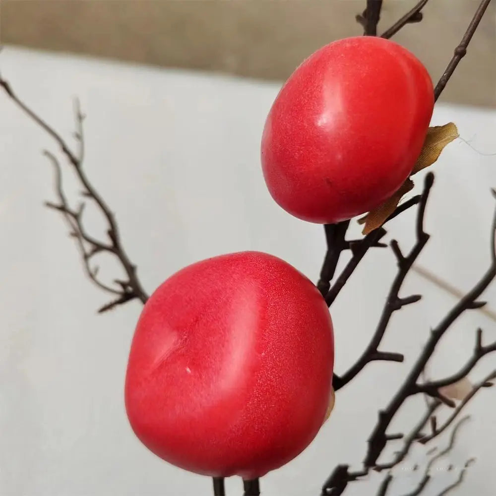 Food Model Mini Artificial Foam Persimmon Handicrafts Realistic Simulation Fruit Vegetable Funny Fake Persimmon Home Decorations Oasis Select