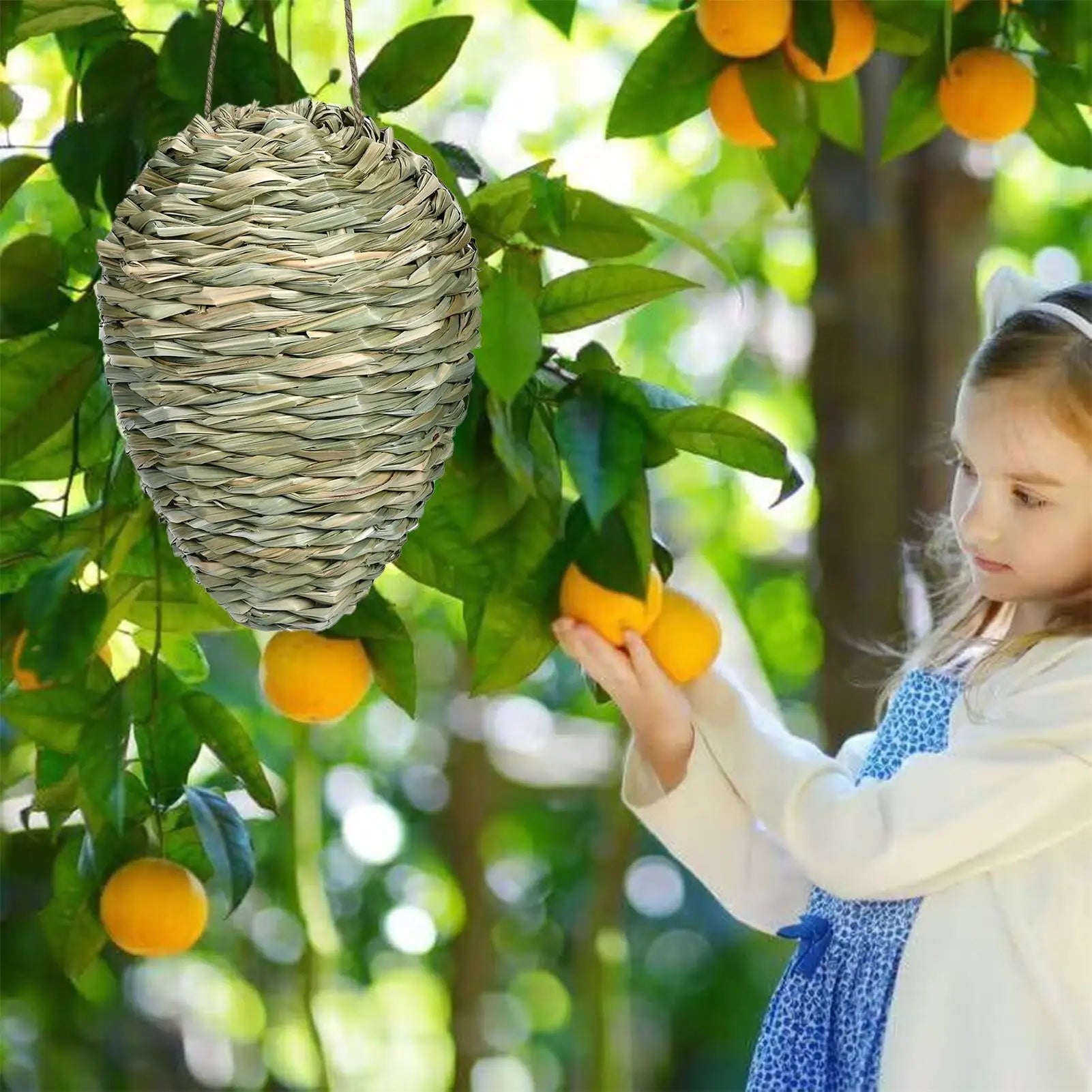 Fake Hornet Nest Hornet Nest Decoy Woven Bee Hive Hangable Decoration Hanging Patio Garden Repellent Trap Non-Toxic Fake Nest Oasis Select