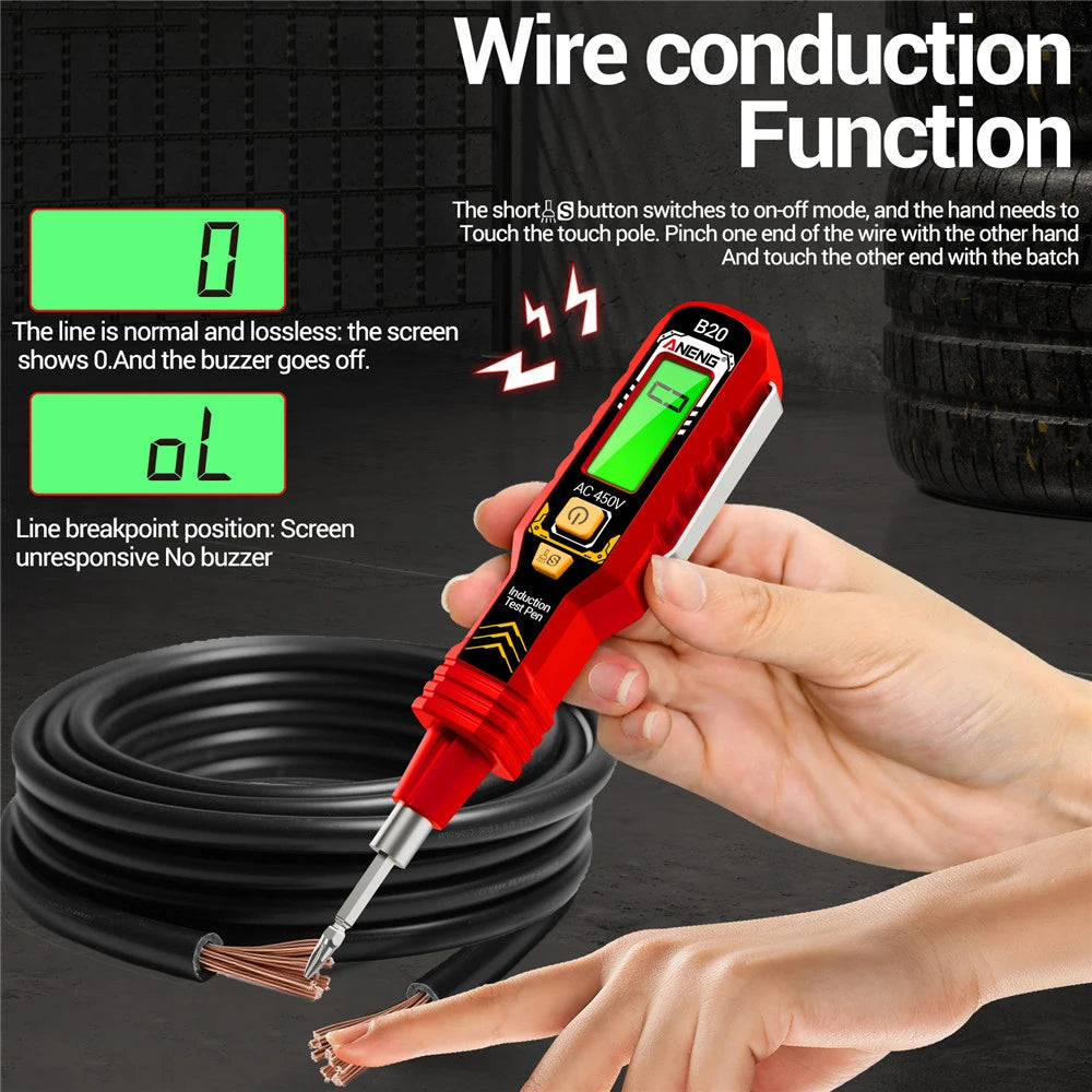 ANENG B20 New High-Precision Voltage Tester Pen Multifunctional Breakpoint Detection Digital Display Electrical Induction Tool Oasis Select