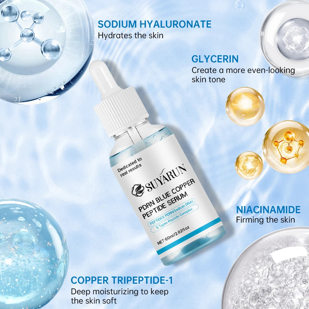 SUYARUN Blue Copper Peptide Serum - Anti-Aging Firming Moisturizer Face Skin Repair,Moisturizing and hydrating Essence. Oasis Select