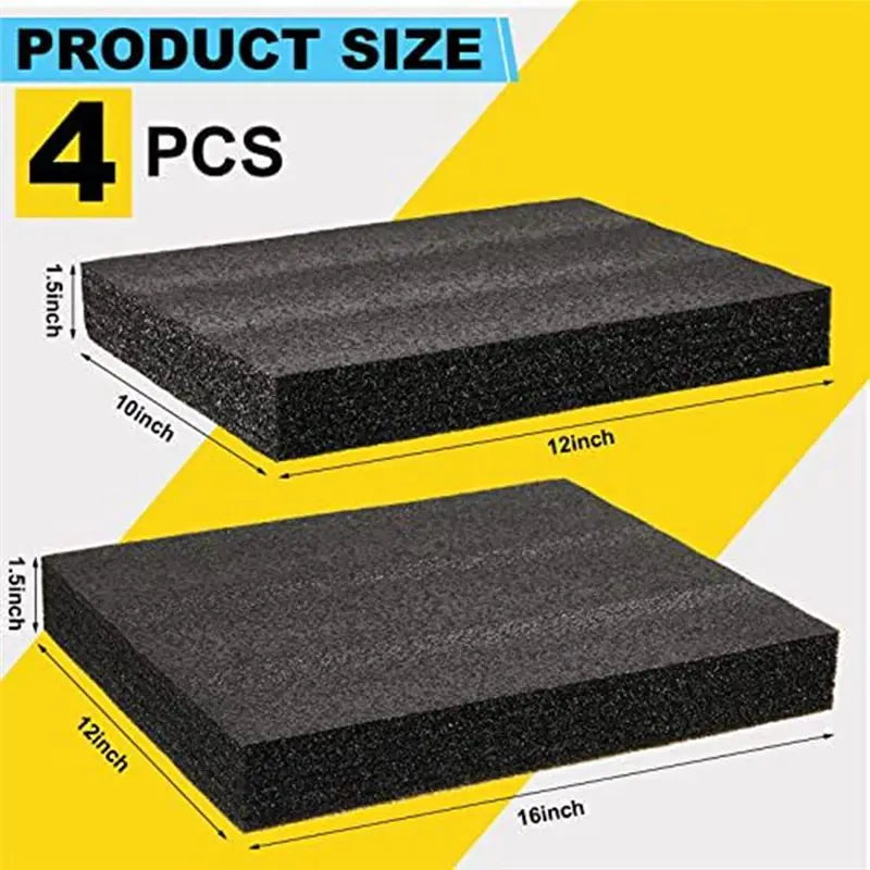 LIKE WISH 4 Pcs Customizable Polyethylene Black Black Foam Sheets For Cases Tool Foam Black Foam Sheet For Packaging And Crafts Oasis Select
