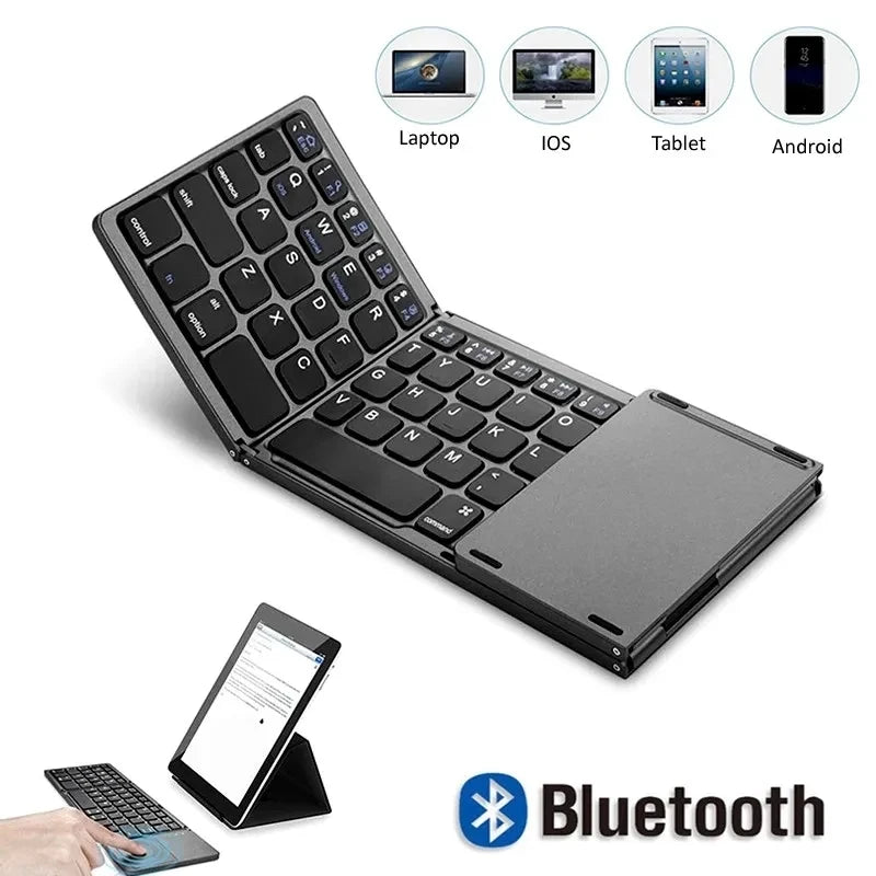 Wireless Folding Keyboard Bluetooth Keyboard With Touchpad For Windows, Android, IOS,Phone,Multi-Function Button Mini Keyboard Oasis Select