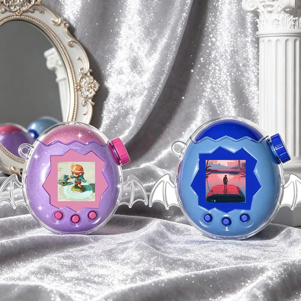 For Tamagotchi Paradise Protective Case Glitter Clear Shell Cover Shockproof Scratch-Resistant Protector for Angel Virtual Pet Oasis Select