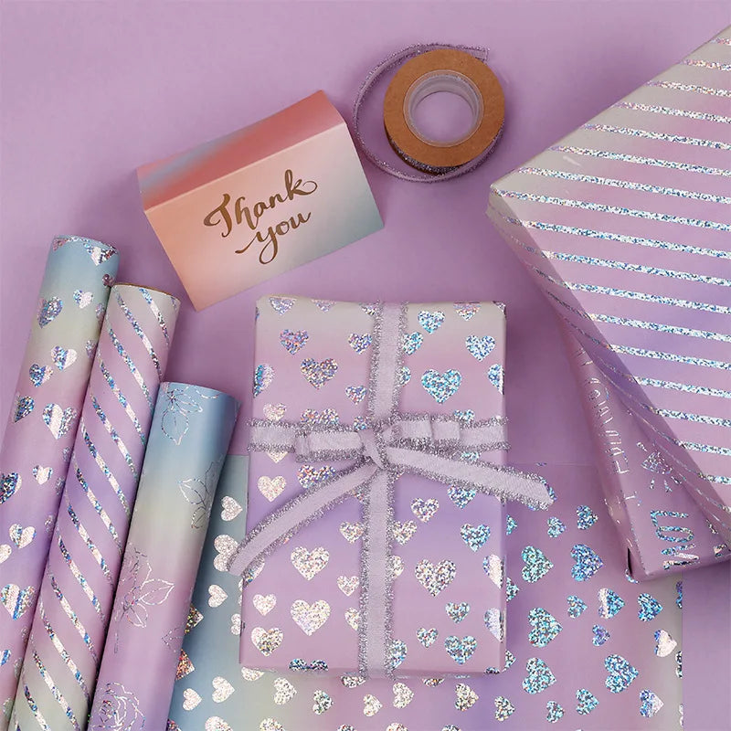 Wrapping Paper Iridescent Iridescent Gift Wrap Roll Confetti Gift Wrap Rainbow Holographic Birthday Wrapping Paper For Girls Oasis Select