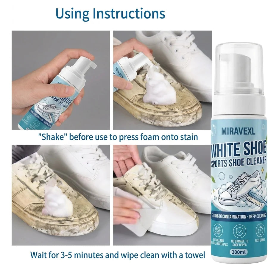 Professional Shoe Cleaner Foam Dry Clean Liquid Decontamination for Suede Leather Sneaker Sheepskin Care with Cleaning Sponge Oasis Select