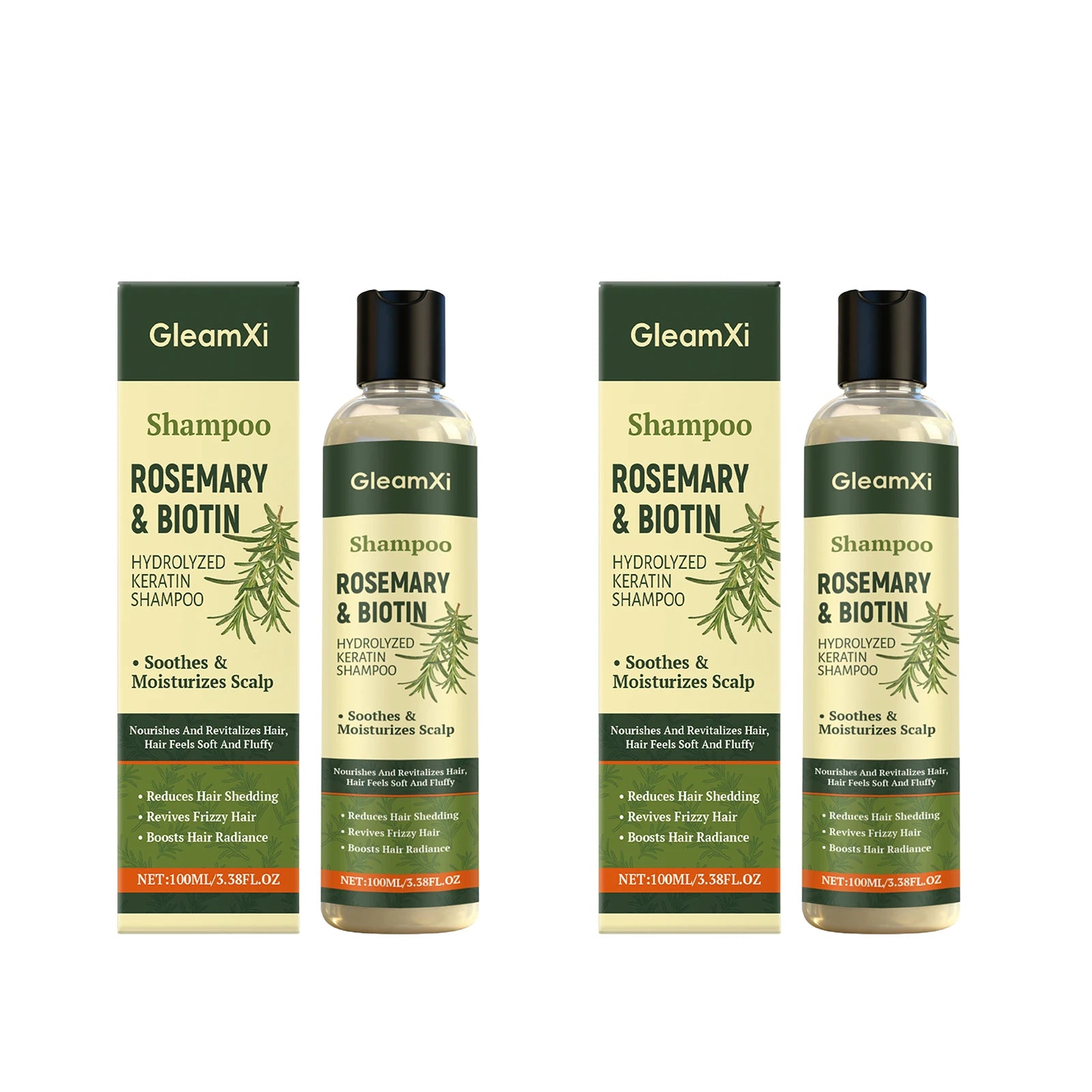 Organic Rosemary Biotin Shampoo Hair Thickening Strengthening Shampoo Deep Nourishing Volumizing Anti Dandruff Hair Care Product Oasis Select 2X100ML
