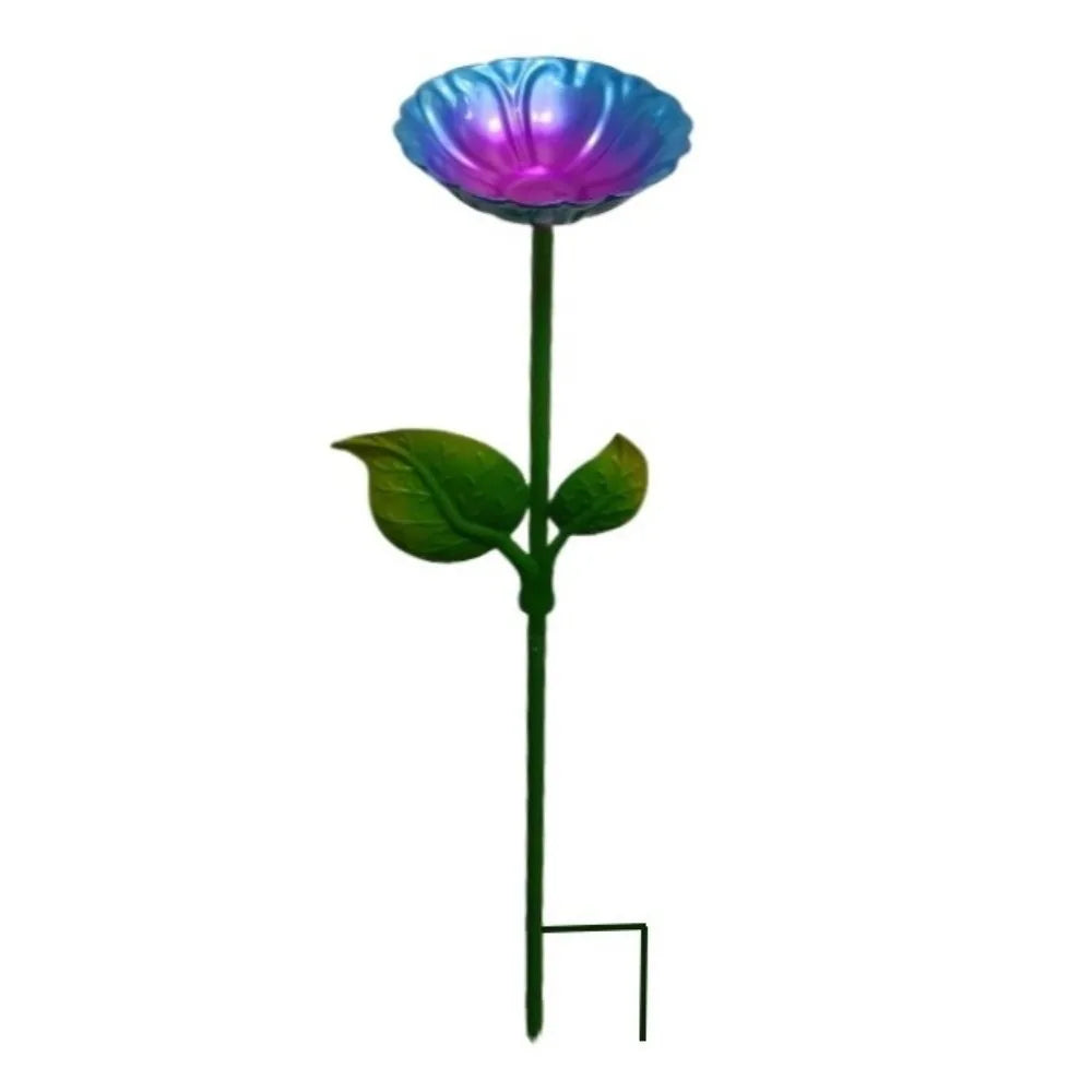Iron Flower Bird Bath – Large Capacity Garden Dish | Oasis Garden Bird Bath Oasis Select B-Blue
