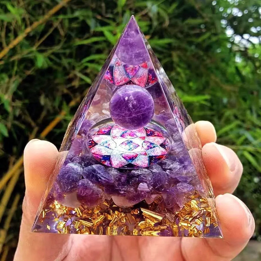 Crystal Pyramid ornaments crushed stone glue dropping resin crafts home and office car decoration products decorations for home Oasis Select