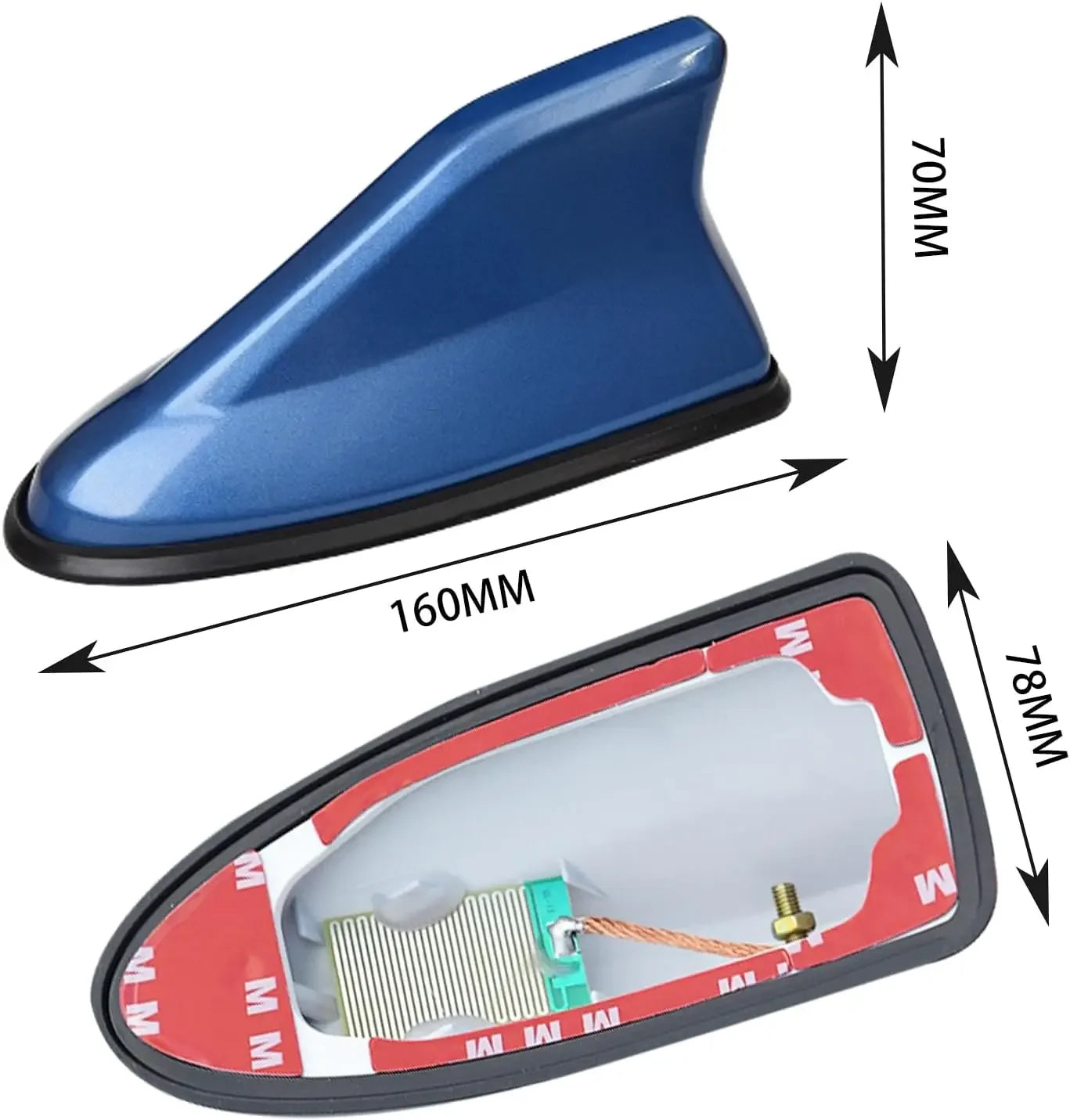 Car Shark Fin Antenna Cover Universal Carbon Fiber Look Radio Signal Aerials Roof Exterior Accessories Decoration for SUV Truck Oasis Select