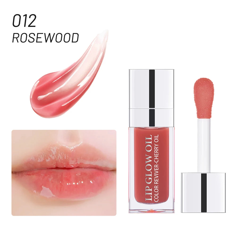 Hydrating Lip Glow Oil, Moisturizing Transparent Plumping Lip Gloss, Tinted for Lip Care and Dry Lip,Ideal Gift For Mother's Day Oasis Select 012 rosewood