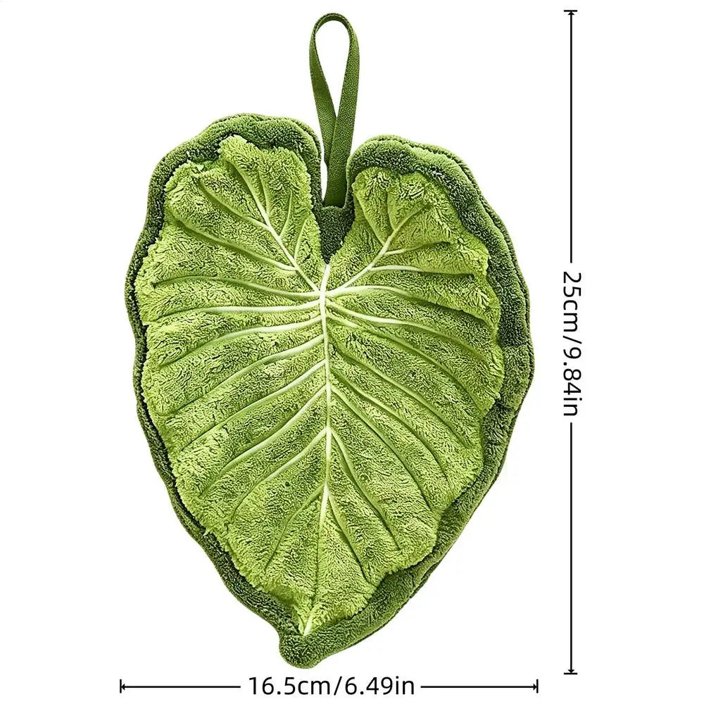 Leaves Hand Towel Bathroom Accessories Absorbent Kitchen Towel Soft Towel Hanging Towels Handkerchief Towels Home Wash Towels Oasis Select Green