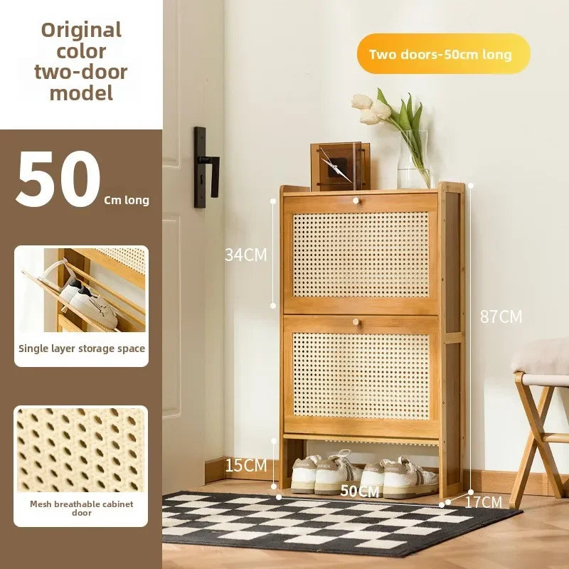 Ultra-thin shoe cabinet, tipping bucket at the door of the home, shoe rack, large-capacity entry door, simple storage Oasis Select Primary color-2-50