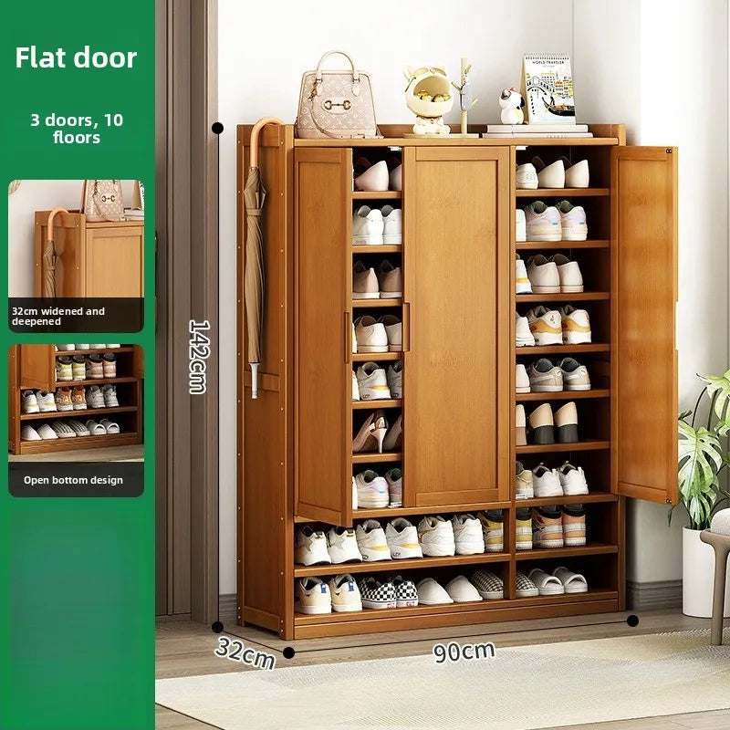 Durable Shoe Cabinet, Nanzhu Shoe Rack At The Entrance Of The Home, Storage Artifact, Space-saving And Dust-proof Entry Oasis Select 3 doors-10