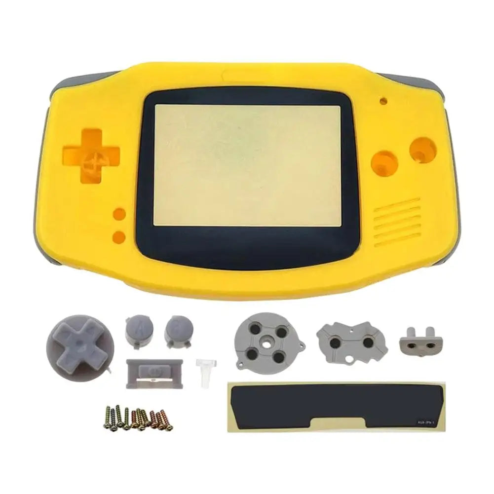 Full Housing Shell Replacement for Game Boy Advance GBA Clear Transparent Custom Case Cover Buttons Screws Full Set DIY Repair Oasis Select Yellow
